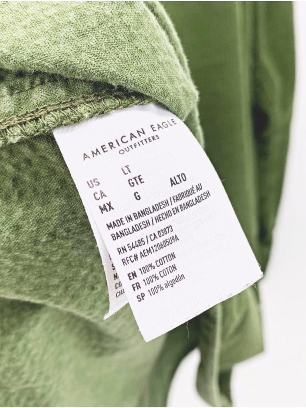 American Eagle Outfitters Green Corduroy Overshirt - Picture 7 of 8